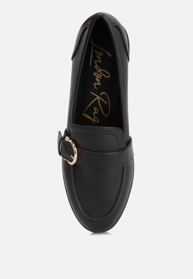 Sheboss Buckle Detail Loafers - Tigbul's Variety Fashion Shop