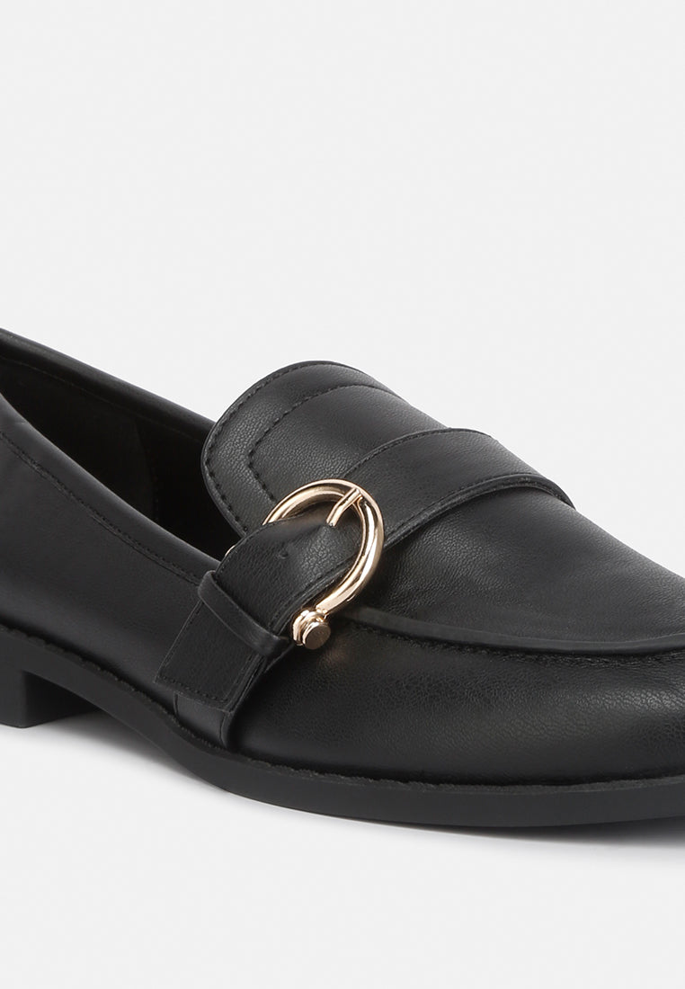 Sheboss Buckle Detail Loafers - Tigbul's Variety Fashion Shop