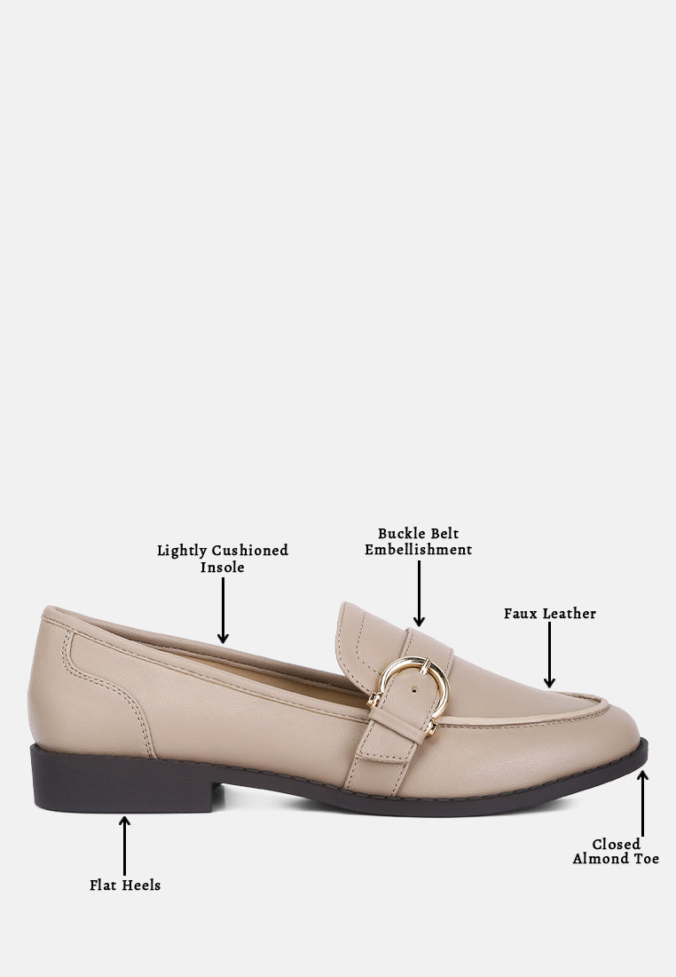 Sheboss Buckle Detail Loafers - Tigbul's Variety Fashion Shop