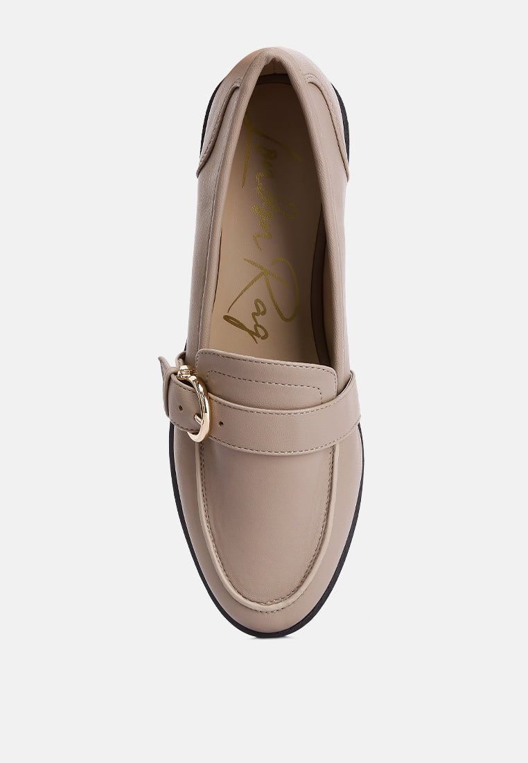 Sheboss Buckle Detail Loafers - Tigbul's Variety Fashion Shop