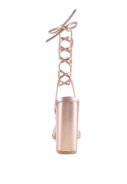 SHEWOLF LACE UP HIGH HEEL SANDALS - Tigbul's Variety Fashion Shop