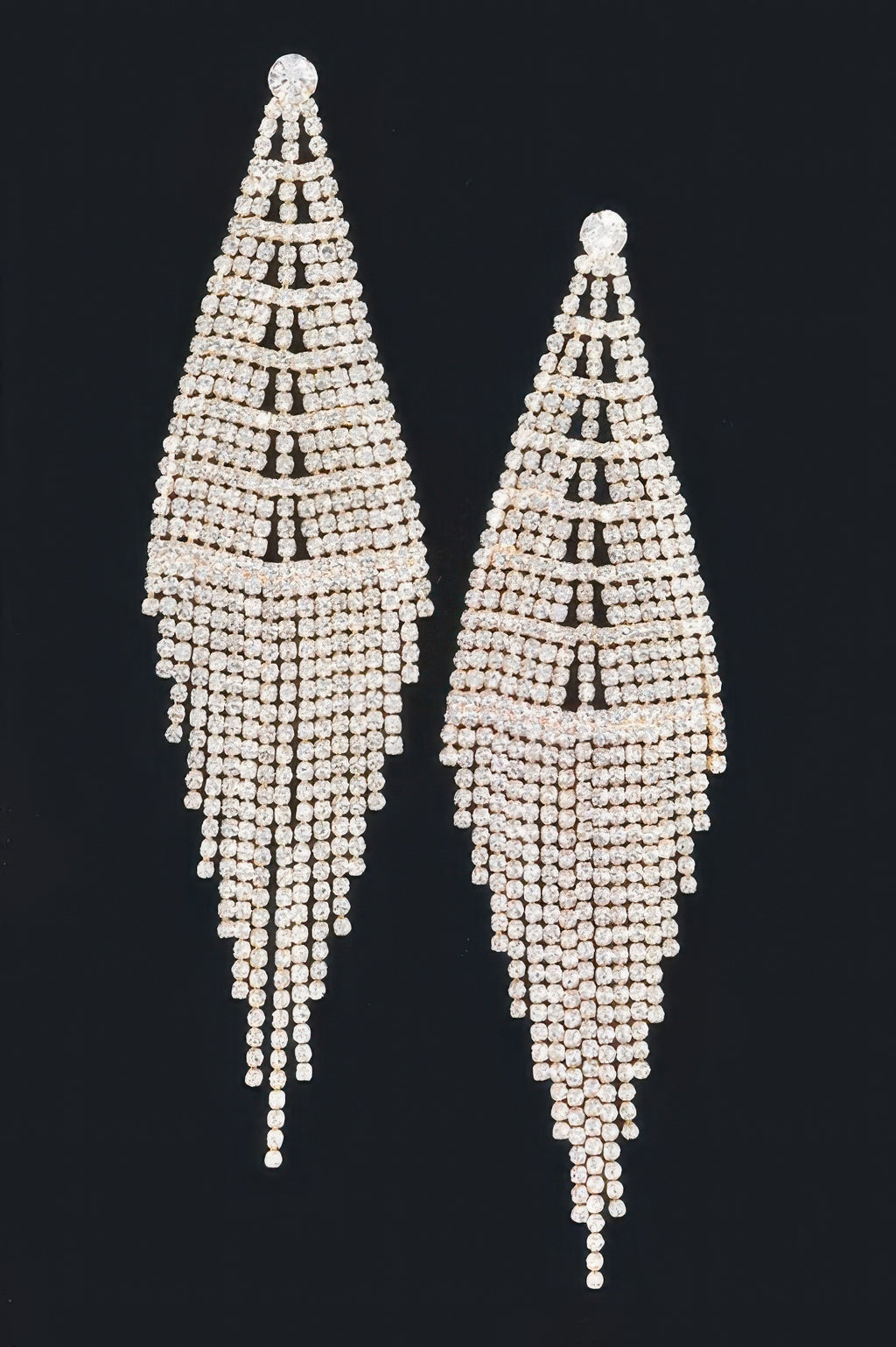 Shine On Me drop earrings, silver-tone rhinestone tiered cascade dangles