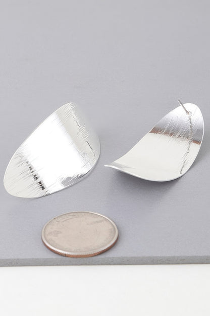 Shiny Curved Peel Earrings - Tigbul's Variety Fashion Shop