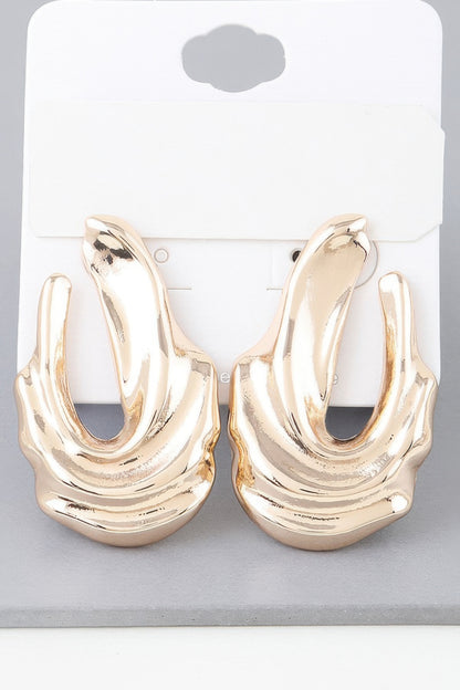 Shiny Ripple Drop Earrings - Tigbul's Variety Fashion Shop
