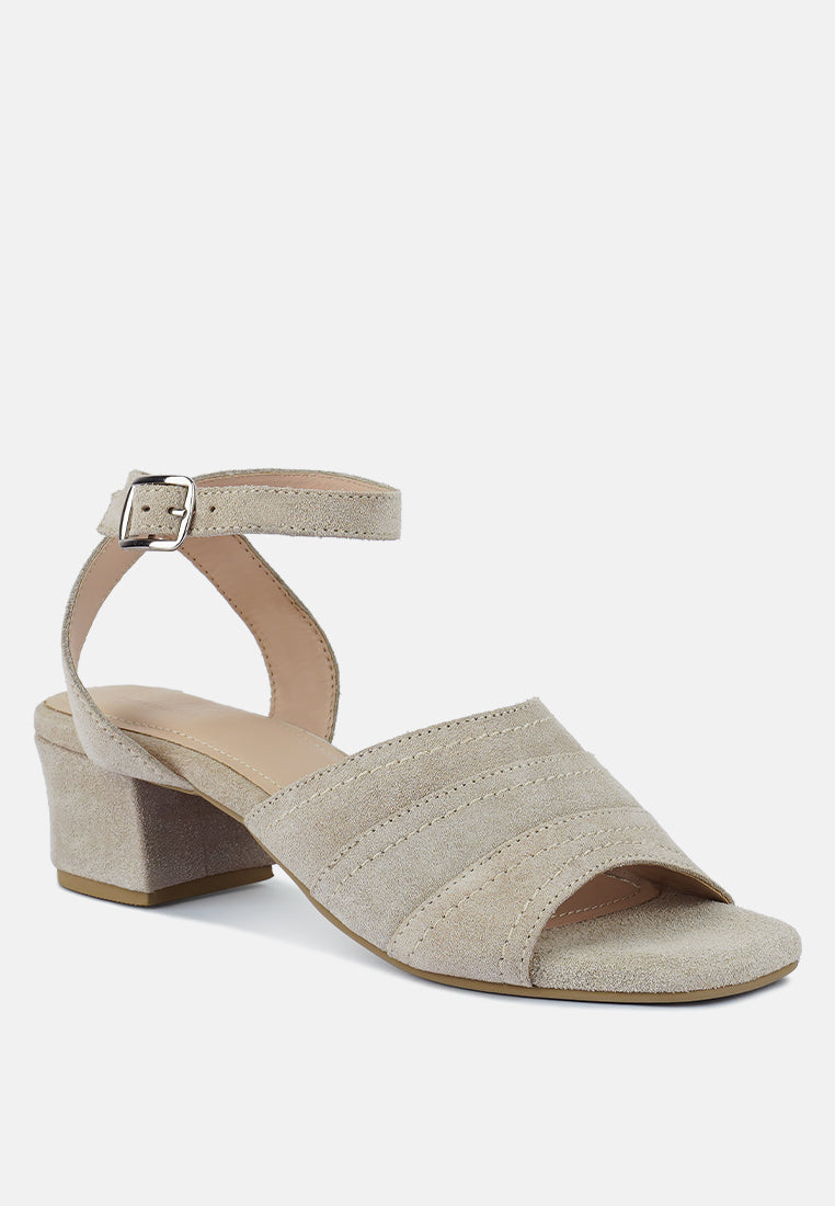 Sigrid Fine Suede Block Heeled Sandal - Tigbul's Variety Fashion Shop
