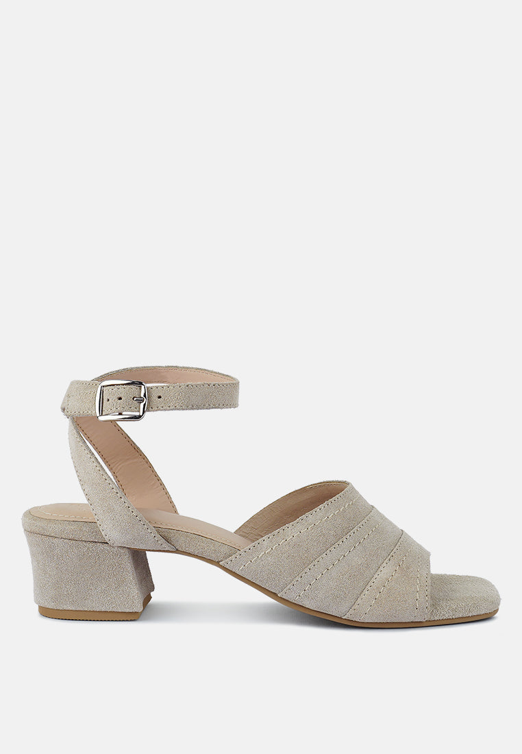 Sigrid Fine Suede Block Heeled Sandal - Tigbul's Variety Fashion Shop