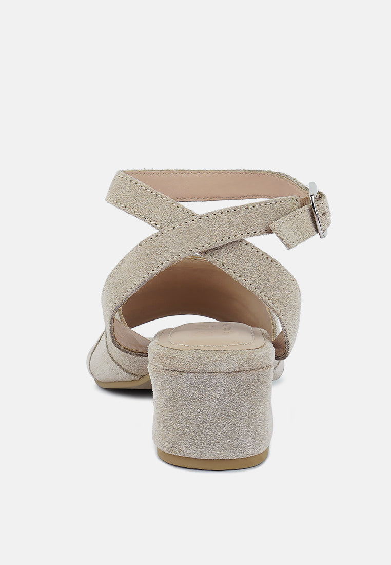 Sigrid Fine Suede Block Heeled Sandal - Tigbul's Variety Fashion Shop