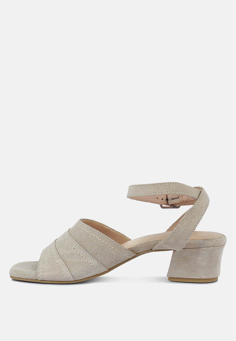 Sigrid Fine Suede Block Heeled Sandal - Tigbul's Variety Fashion Shop