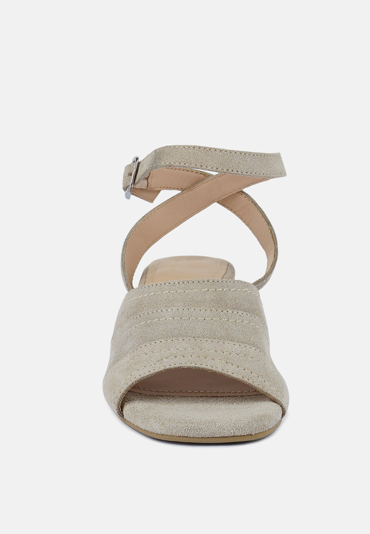 Sigrid Fine Suede Block Heeled Sandal - Tigbul's Variety Fashion Shop