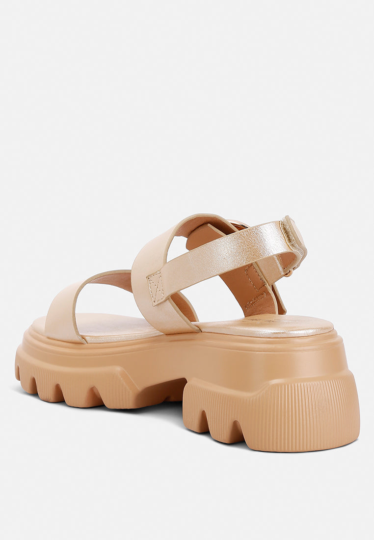 Silas Metallic Chunky Sandals - Tigbul's Variety Fashion Shop