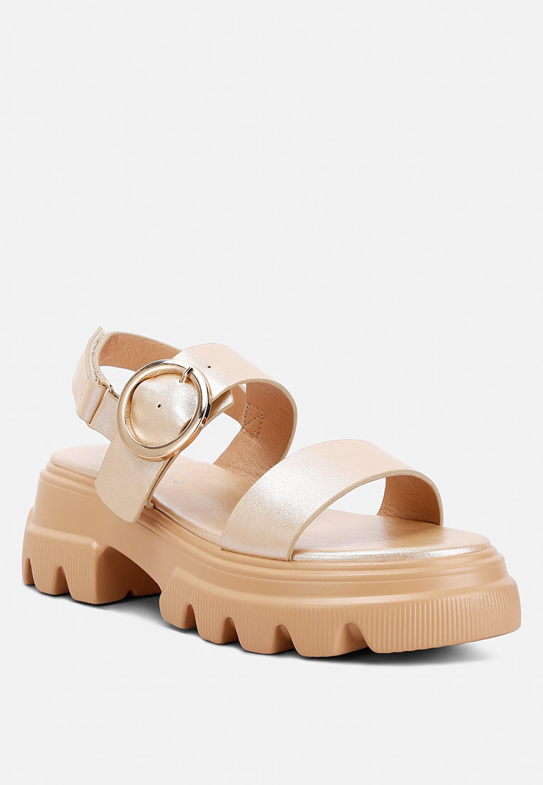 Silas Metallic Chunky Sandals - Tigbul's Variety Fashion Shop