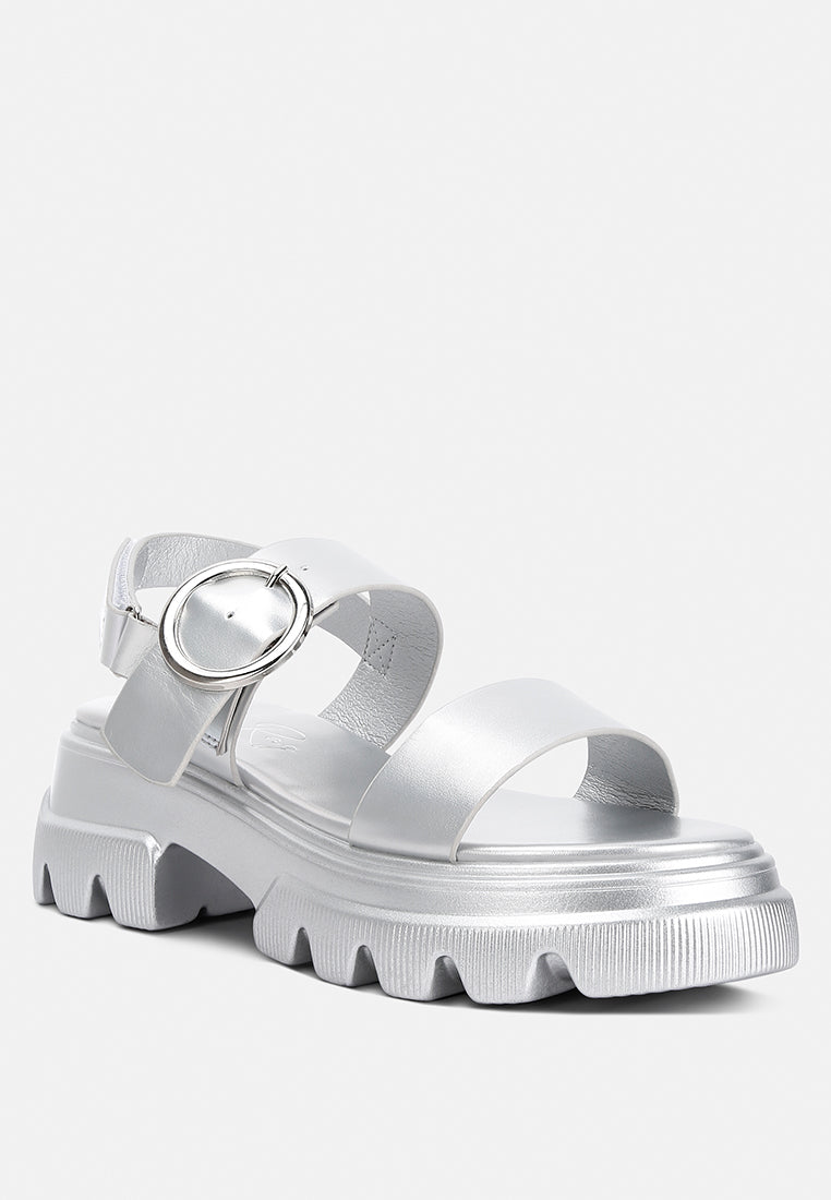 Silas Metallic Chunky Sandals - Tigbul's Variety Fashion Shop