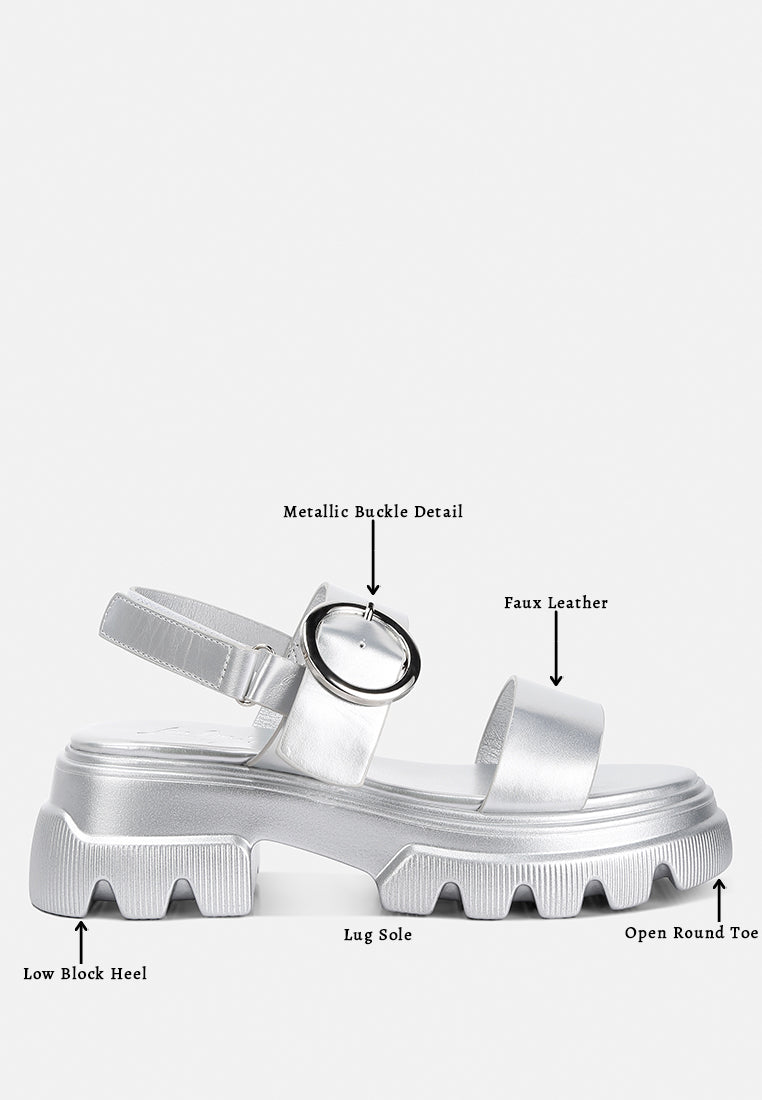 Silas Metallic Chunky Sandals - Tigbul's Variety Fashion Shop