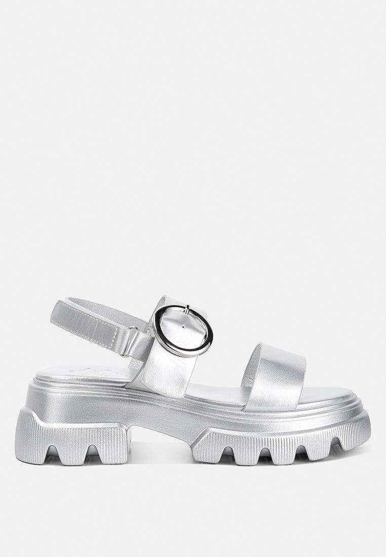 Silas Metallic Chunky Sandals - Tigbul's Variety Fashion Shop
