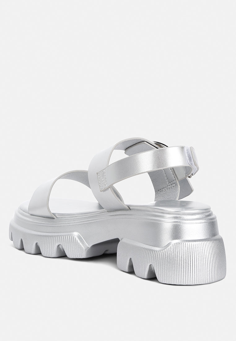 Silas Metallic Chunky Sandals - Tigbul's Variety Fashion Shop