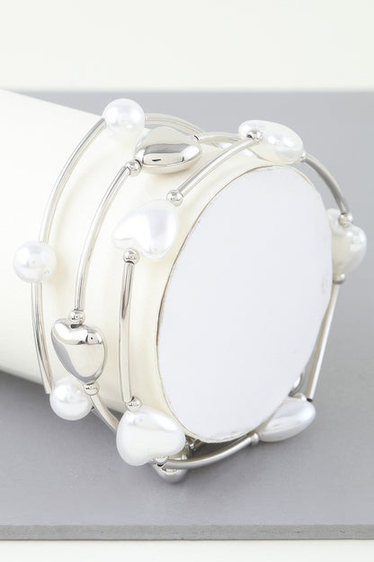 Simple Heart Beaded Wrap Bracelet - Tigbul's Variety Fashion Shop
