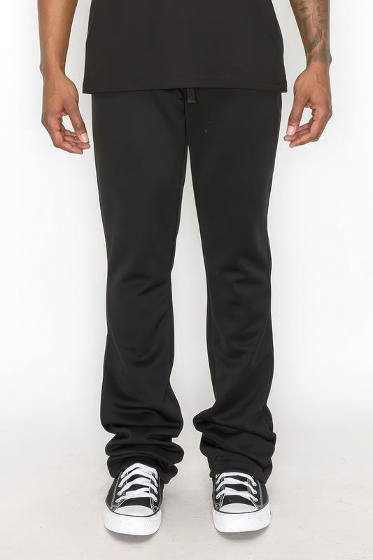 Solid Flare Stacked Track Pants - Tigbul's Variety Fashion Shop