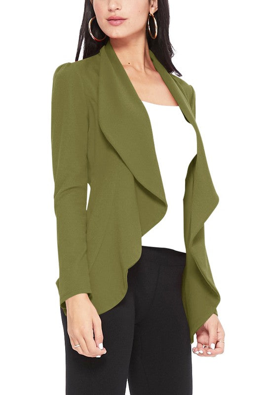 Solid, waist length blazer - Tigbul's Variety Fashion Shop
