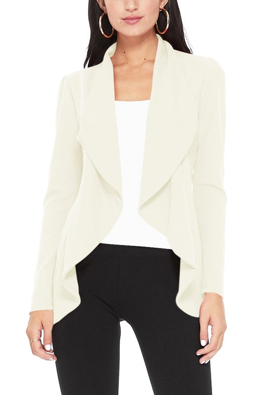 Solid, waist length blazer - Tigbul's Variety Fashion Shop
