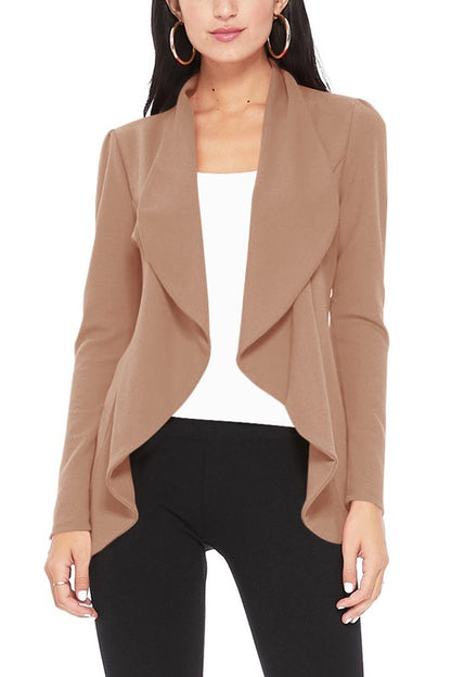 Solid, waist length blazer - Tigbul's Variety Fashion Shop