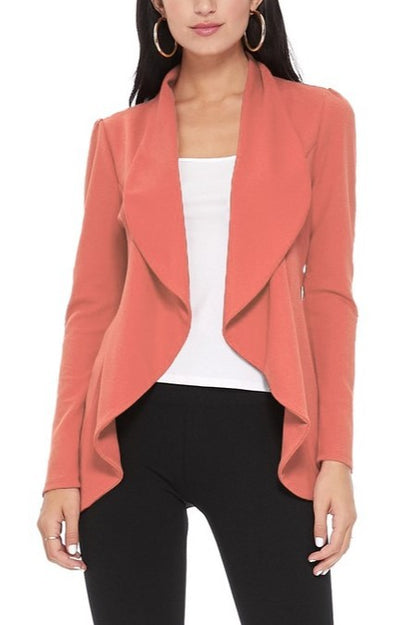 Solid, waist length blazer - Tigbul's Variety Fashion Shop