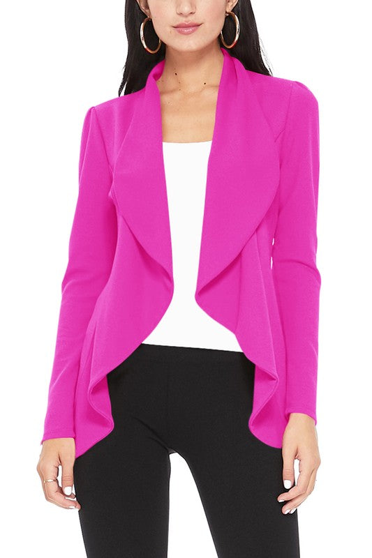 Solid, waist length blazer - Tigbul's Variety Fashion Shop