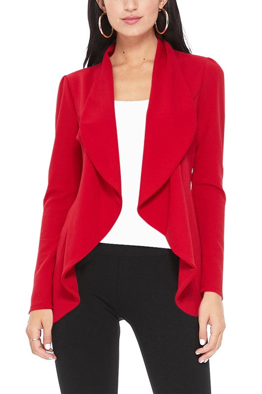 Solid, waist length blazer - Tigbul's Variety Fashion Shop