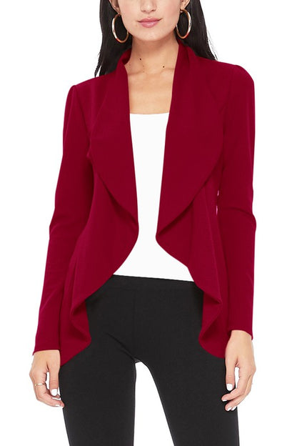 Solid, waist length blazer - Tigbul's Variety Fashion Shop