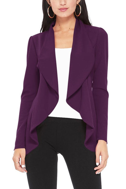 Solid, waist length blazer - Tigbul's Variety Fashion Shop