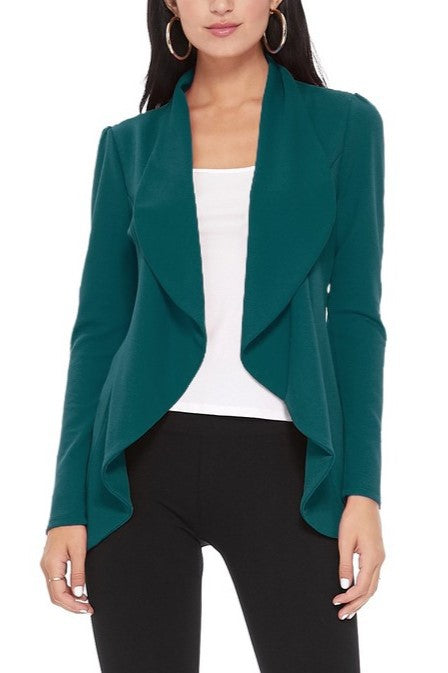 Solid, waist length blazer - Tigbul's Variety Fashion Shop
