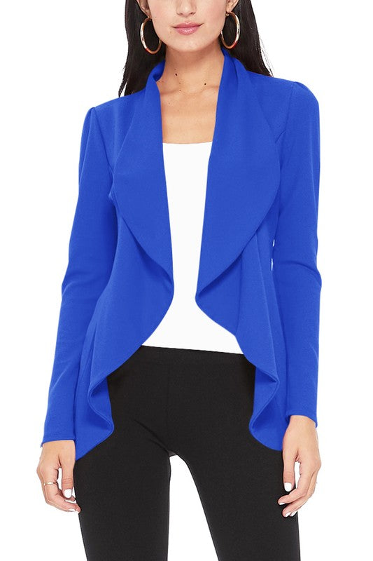 Solid, waist length blazer - Tigbul's Variety Fashion Shop