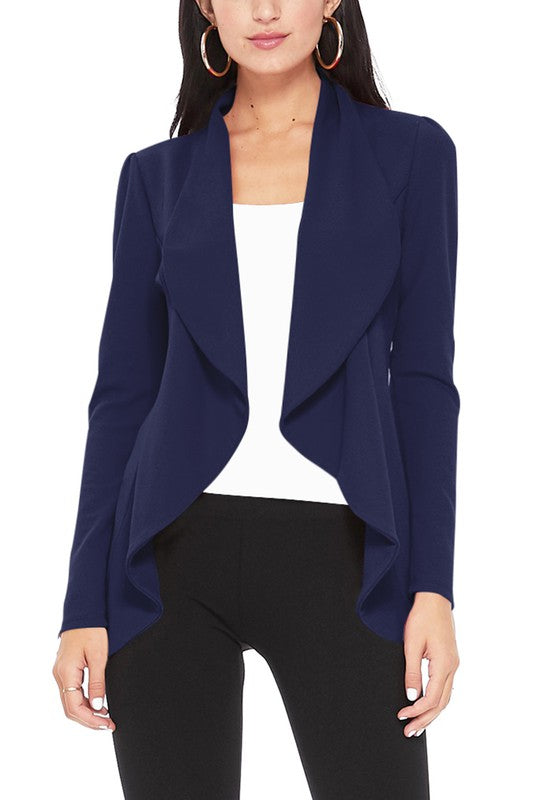 Solid, waist length blazer - Tigbul's Variety Fashion Shop