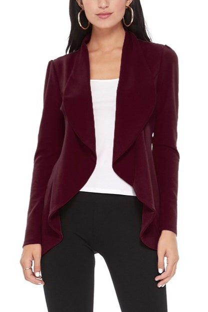 Solid, waist length blazer - Tigbul's Variety Fashion Shop