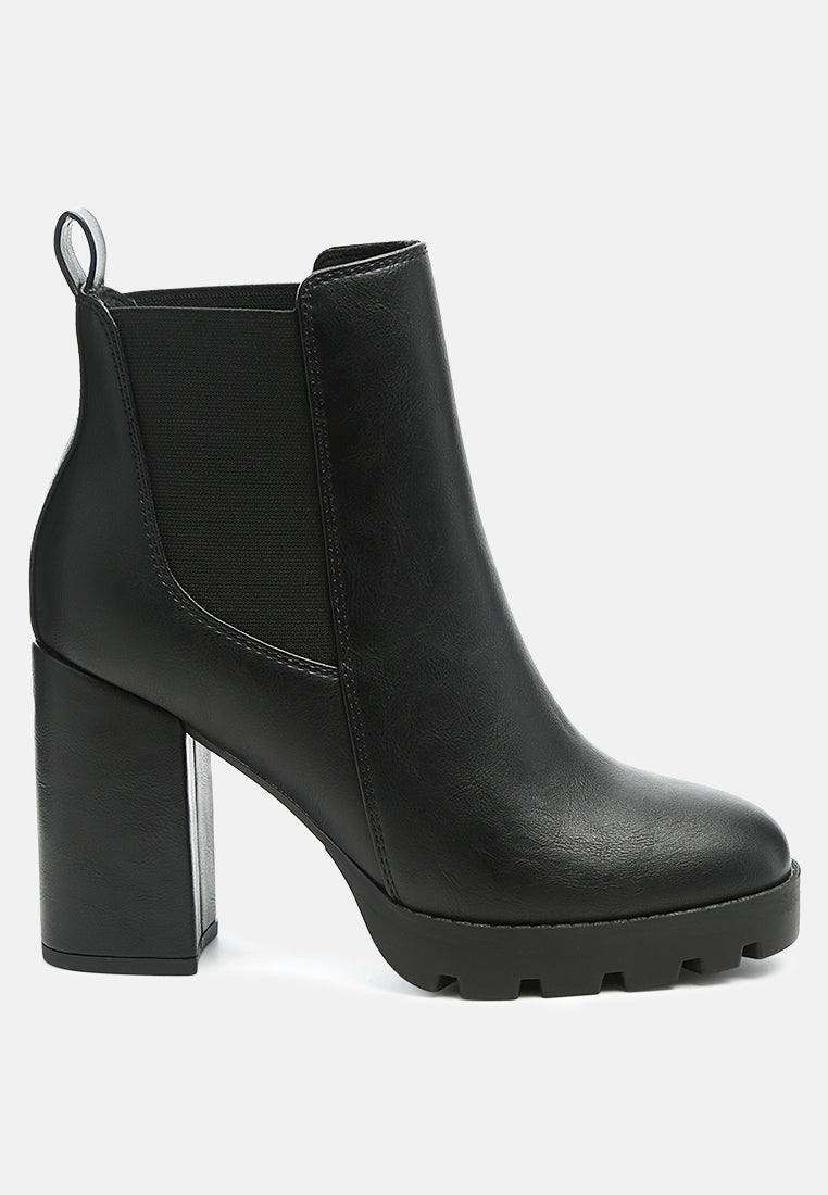 Sonia Block Heeled Chelsea Boots - Tigbul's Variety Fashion Shop