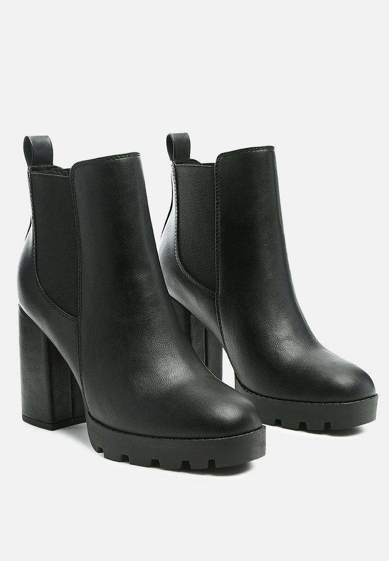 Sonia Block Heeled Chelsea Boots - Tigbul's Variety Fashion Shop