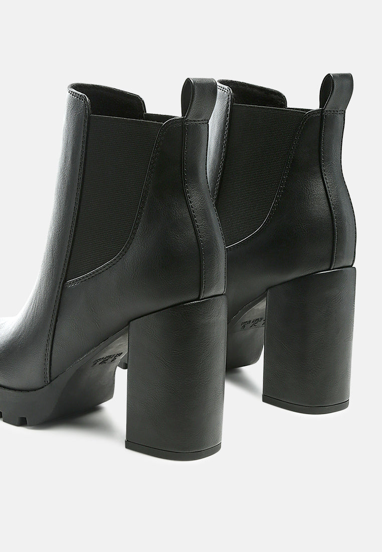 Sonia Block Heeled Chelsea Boots - Tigbul's Variety Fashion Shop