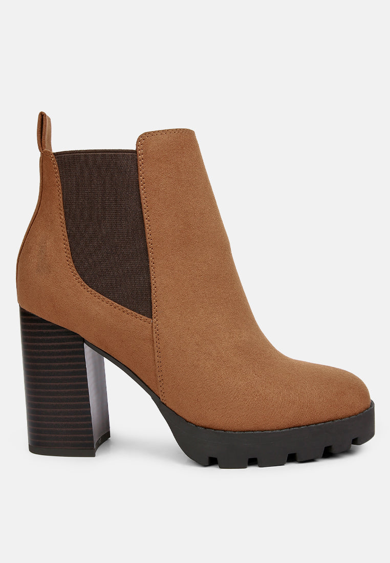 Sonia Block Heeled Chelsea Boots - Tigbul's Variety Fashion Shop
