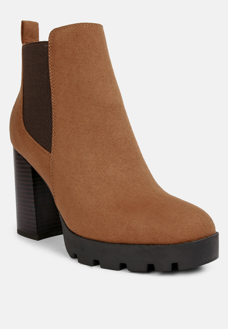 Sonia Block Heeled Chelsea Boots - Tigbul's Variety Fashion Shop