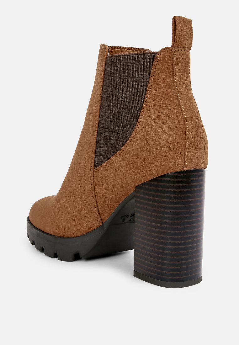 Sonia Block Heeled Chelsea Boots - Tigbul's Variety Fashion Shop