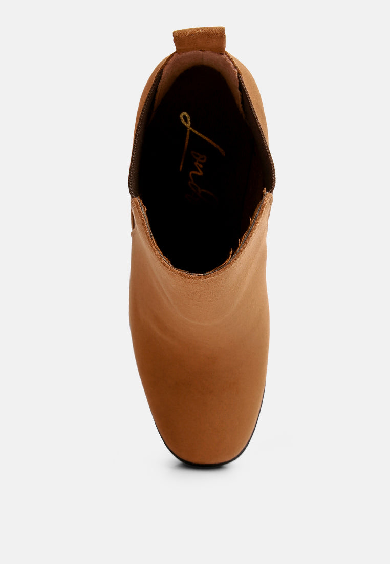 Sonia Block Heeled Chelsea Boots - Tigbul's Variety Fashion Shop