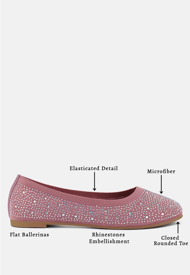 Splash Rhinestones Embellished Ballet Flats - Tigbul's Variety Fashion Shop