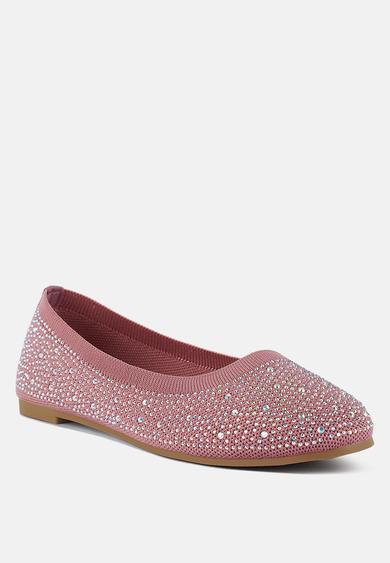 Splash Rhinestones Embellished Ballet Flats - Tigbul's Variety Fashion Shop