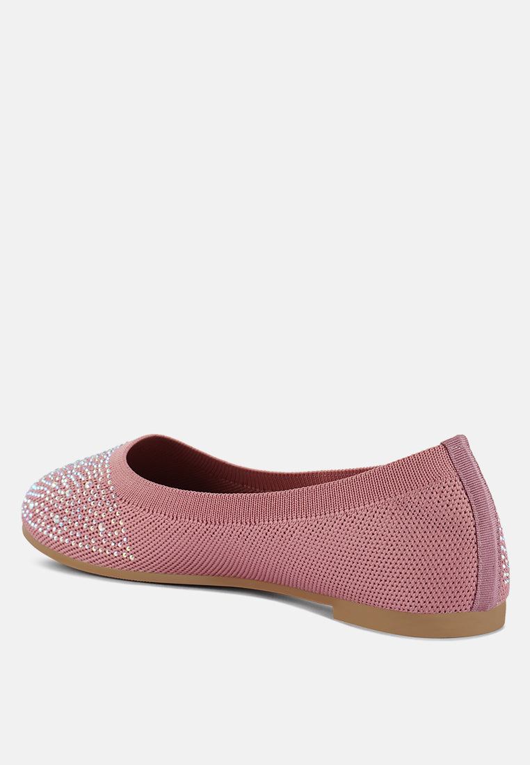 Splash Rhinestones Embellished Ballet Flats - Tigbul's Variety Fashion Shop