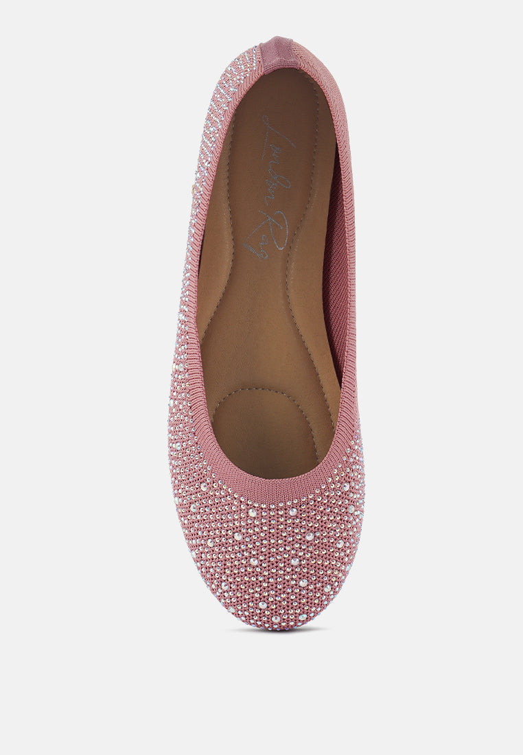 Splash Rhinestones Embellished Ballet Flats - Tigbul's Variety Fashion Shop