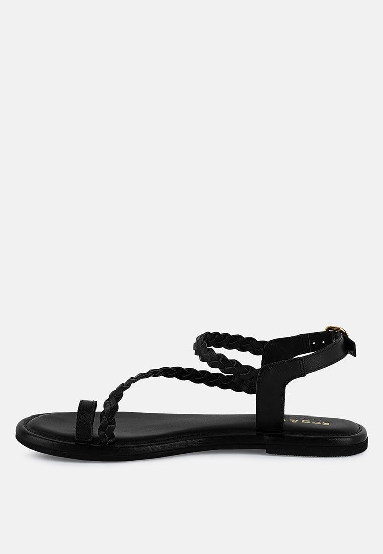 Stallone Braided Flat Sandals - Tigbul's Variety Fashion Shop