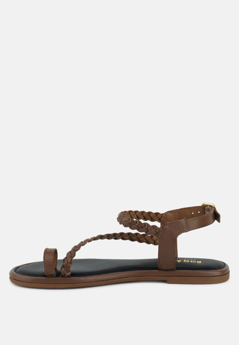 Stallone Braided Flat Sandals - Tigbul's Variety Fashion Shop