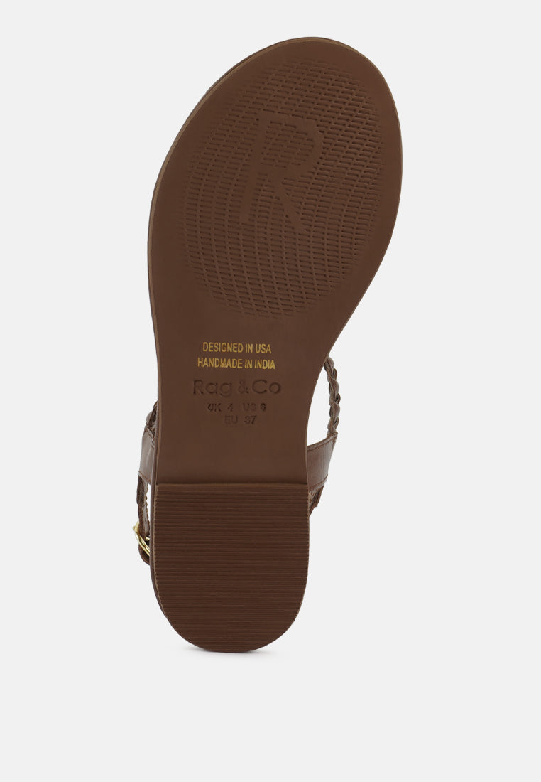 Stallone Braided Flat Sandals - Tigbul's Variety Fashion Shop