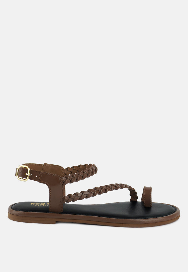 Stallone Braided Flat Sandals - Tigbul's Variety Fashion Shop