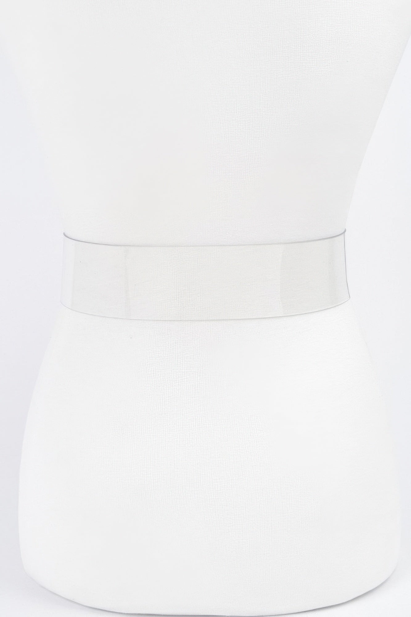 Clear wide plastic belt band (buckle not visible)