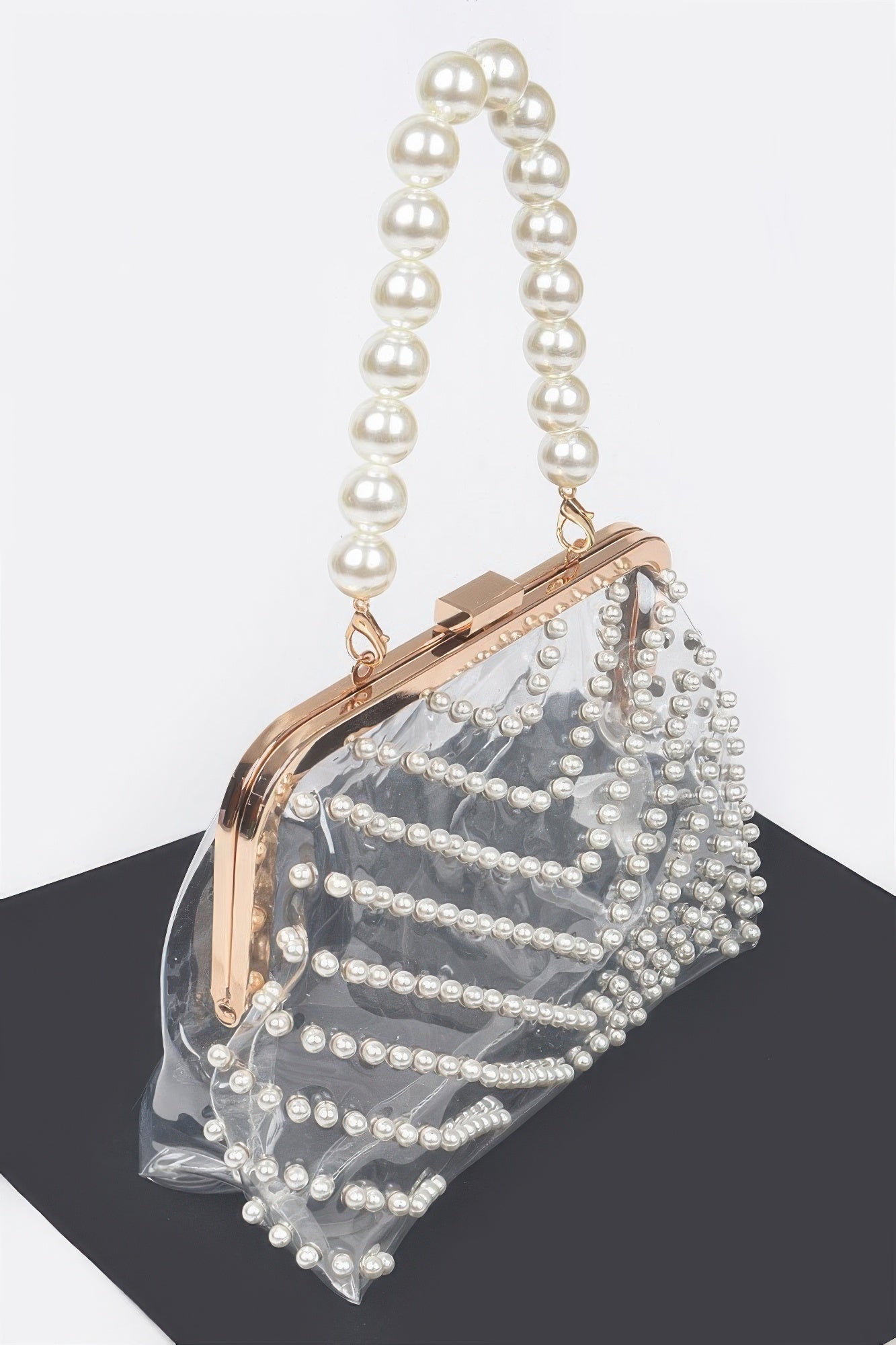 Stone Studded Transparent Clutch - Tigbul's Variety Fashion Shop